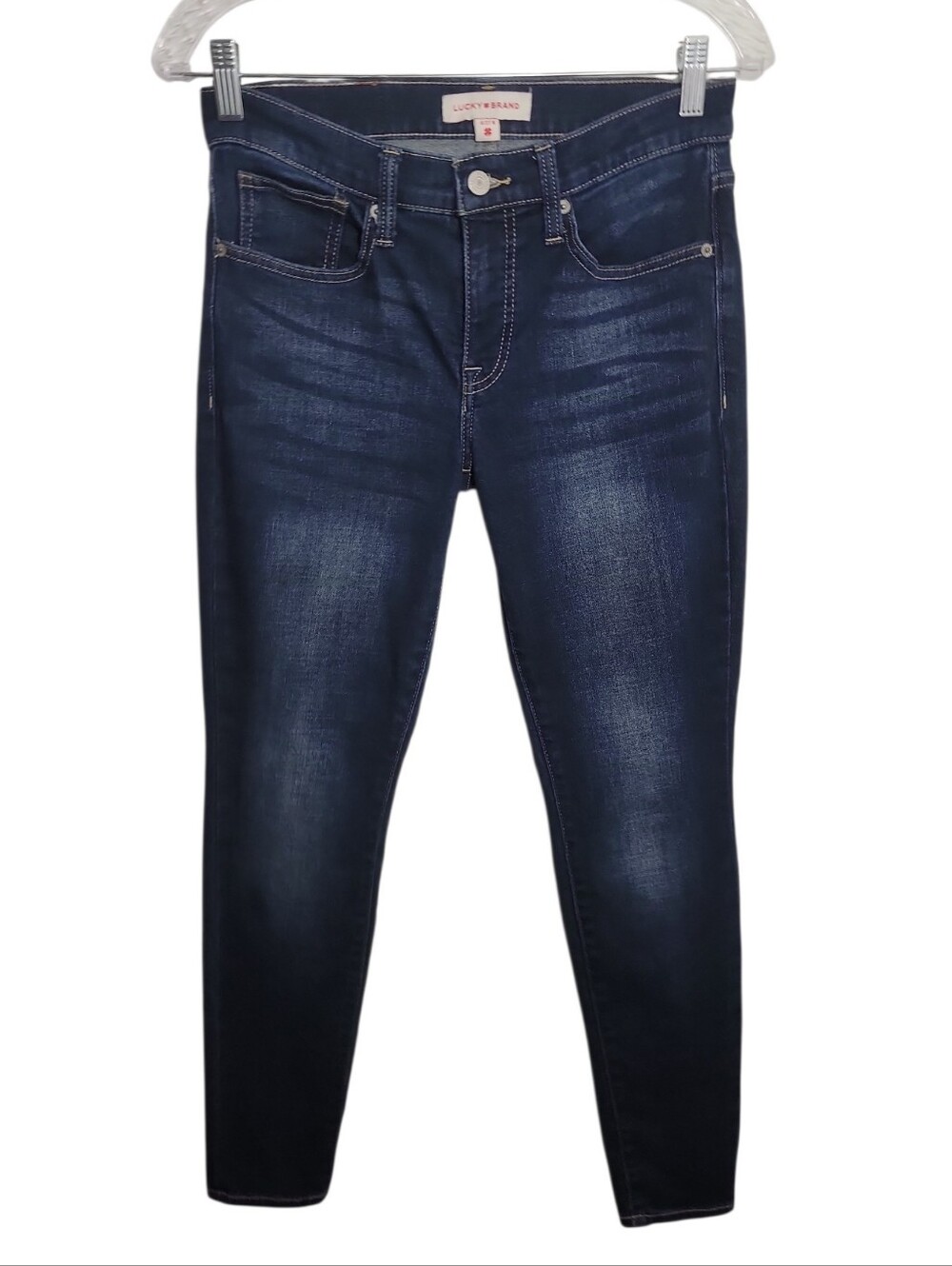 Lucky Brand Ava mid rise skinny jeans wonen's size 4 dark wask stretch denim